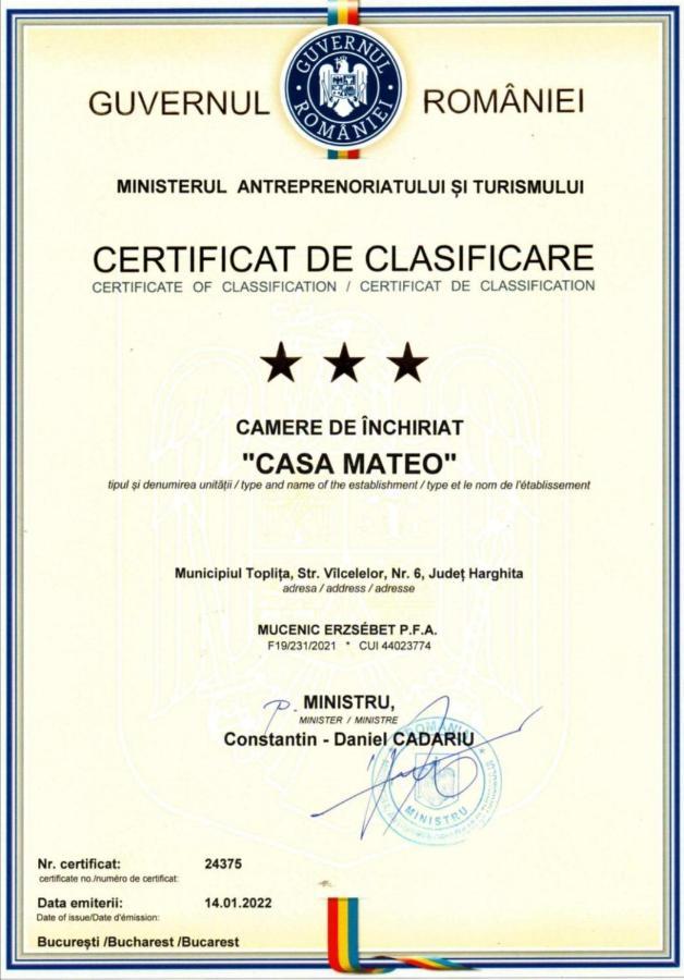 TopliţaCasa Mateo公寓 外观 照片